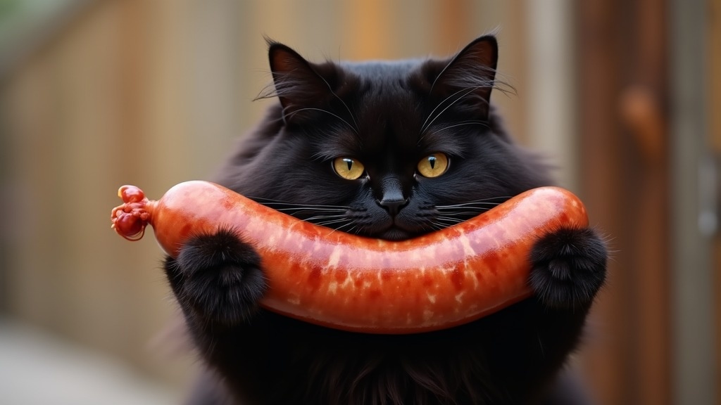 сосиска была намного больше. Может ИИ откусил кусочек? 