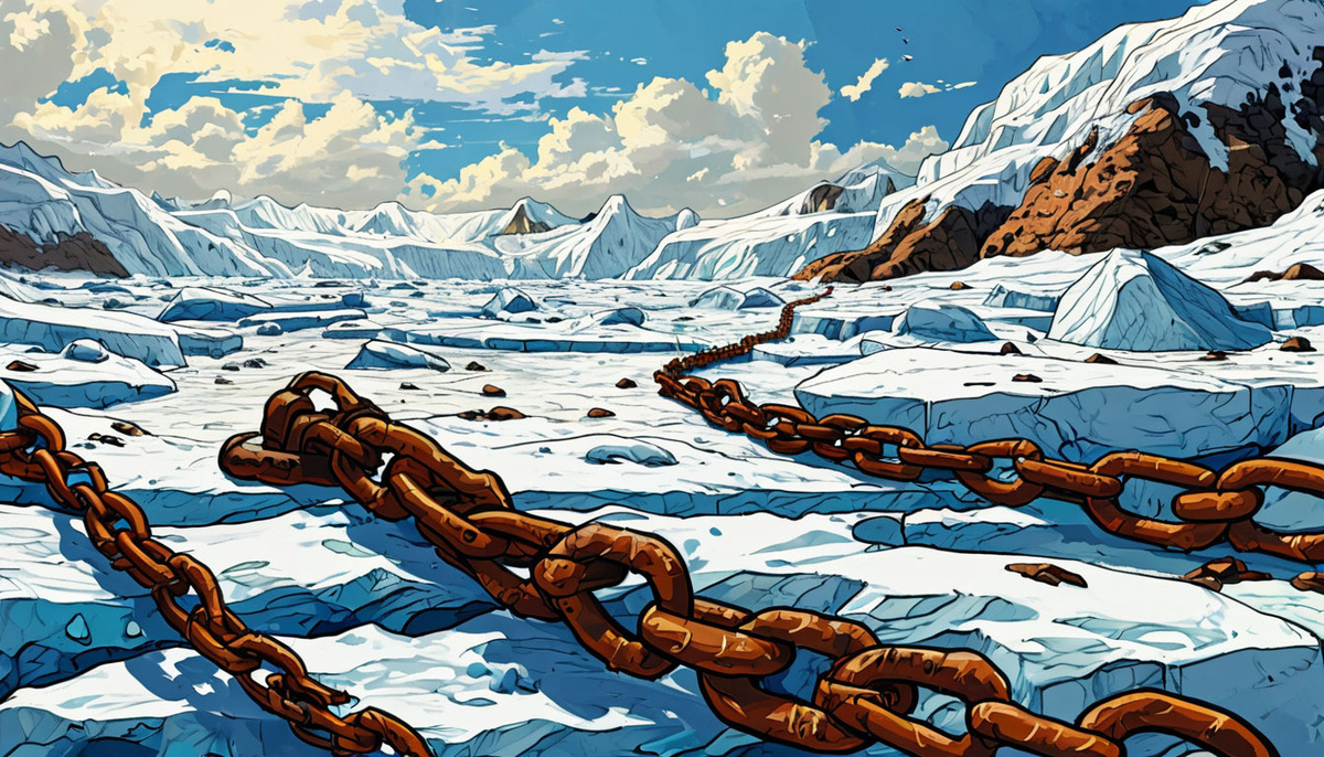 Якорные цепи и торосы... плен необоримый вековой... Изображение от ИИ Шедеврум