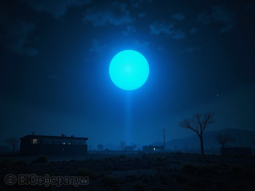 В небе возникла голубая сфера.