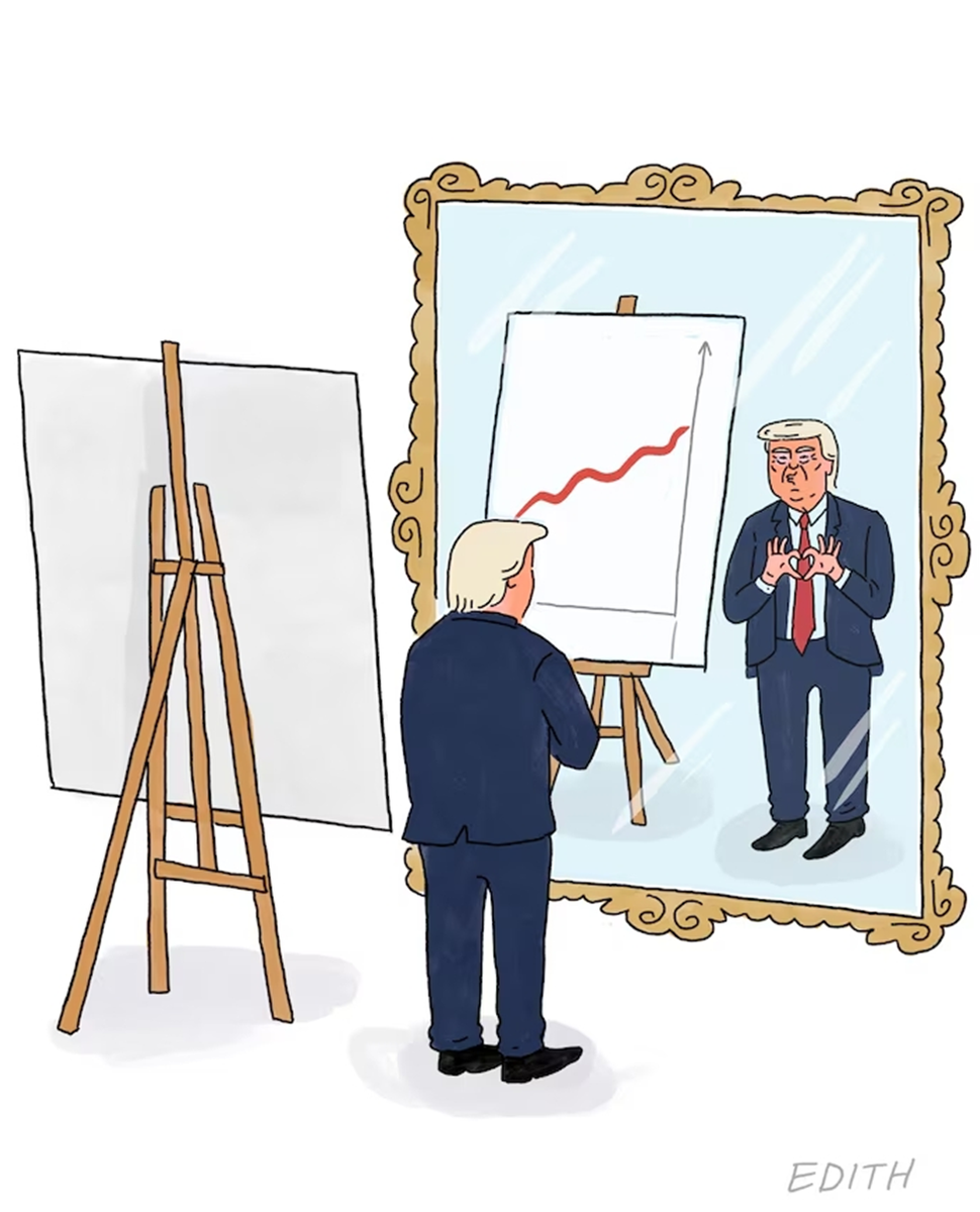 Для читателей, которые скрестили пальцы в надежде на то, что рейтинг президента Дональда Трампа упадёт, последняя карикатура Эдит Притчетт выше — это кошачья мята. (Эдит Притчетт/The Washington Post)