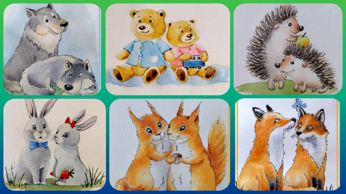 Волки, зайцы, лисы, ёжики, медведи, белки