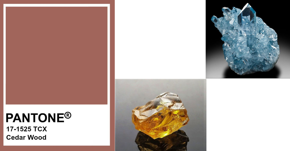 📖  Цвет кедровой древесины, голубой кварц, цитрин