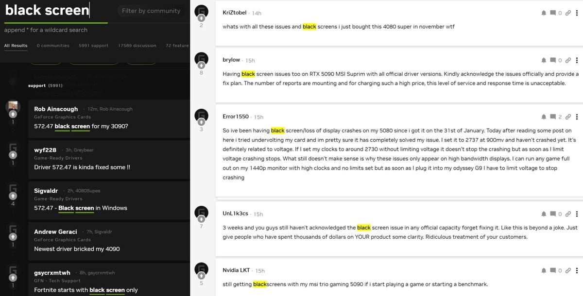 Скриншот сайта GeForce Forums  📷
