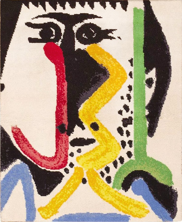 Винтажный ковер Пабло Пикассо «Голова мужчины»