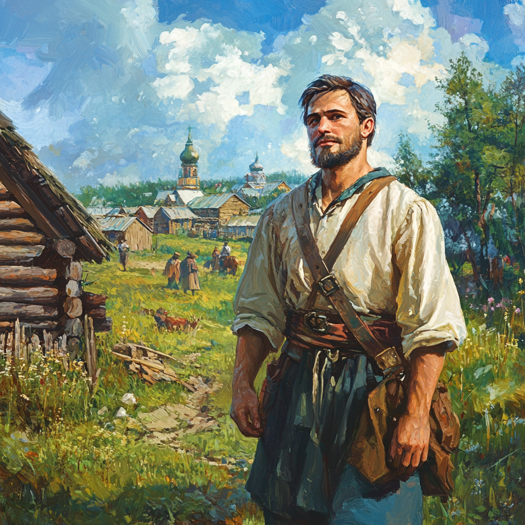 Изображение автора. Русское село.