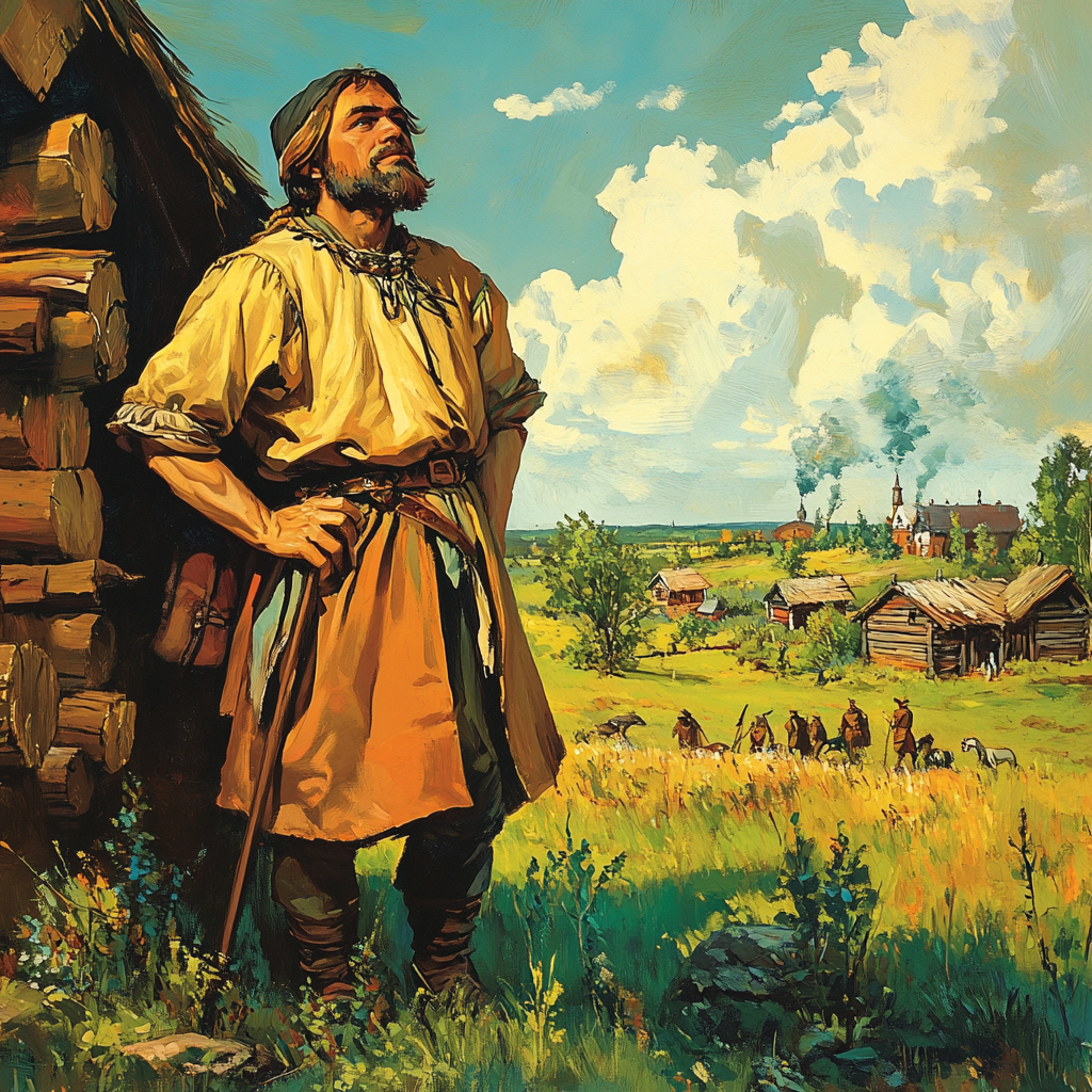 Изображение автора. Русская деревня.