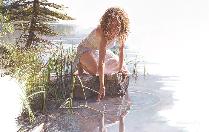 КАРТИНА ХУДОЖНИКА СТИВА ХЭНКСА / STEVE HANKS / ОЧАРОВАННАЯ КРАСОТОЙ