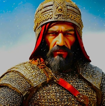 Здесь и далее по тексту размещены предполагаемые изображения аль-Малика аль-Мансура Асада ад-Дин Абу-л-Хариса Ширкуха ибн Шади. Представленные изображения созданы нейросетью, либо предложены искусственным интелектом в ответ на запрос о  предполагаемом внешнем облике дяди Саладина. Источник: https://yandex.ru/images/