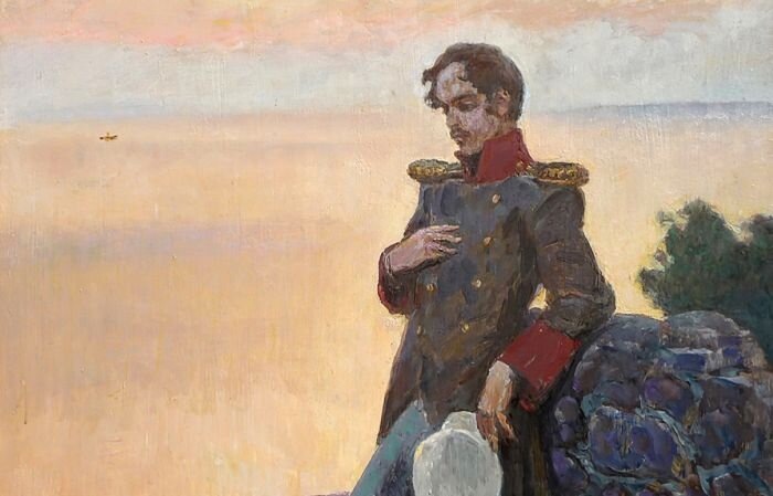 Ливий Степанович Щипачев. М.Ю.Лермонтов на полуострове Тамань. Холст, масло.