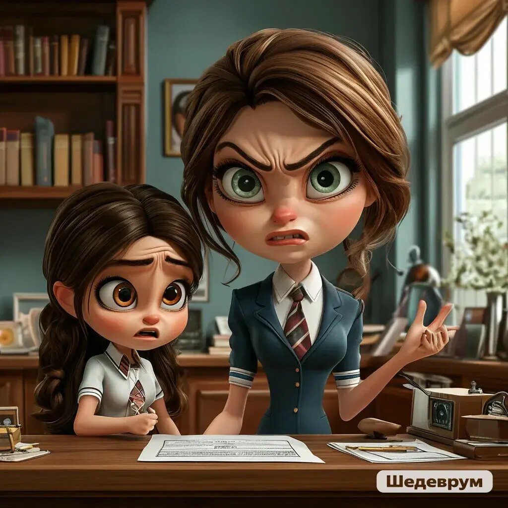 Марина Сергеевна с подругой секретаршей изучают липовую справку.Реклама