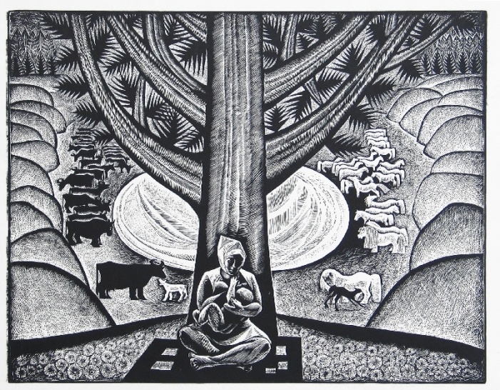 А. Мунхалов. Бумага; линогравюра