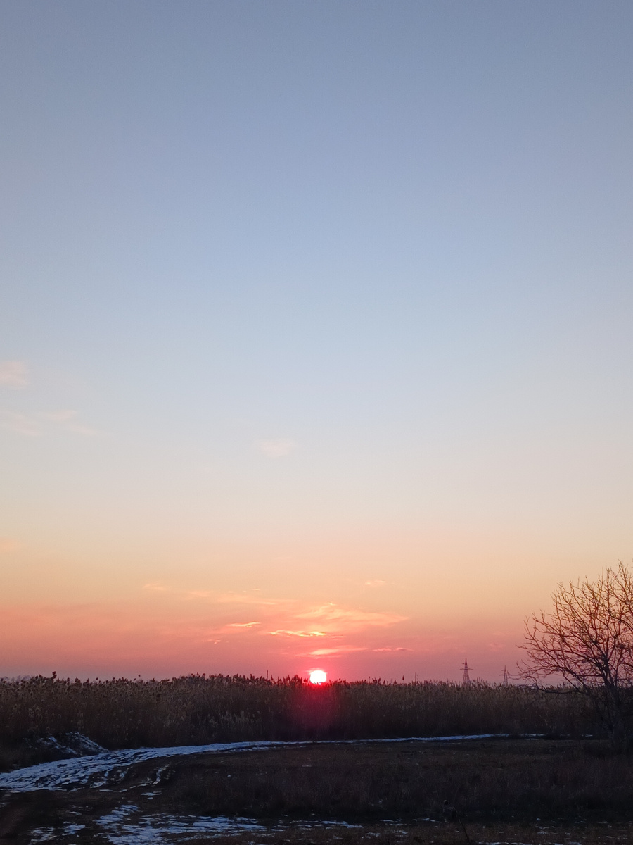 Февральский морозный закат