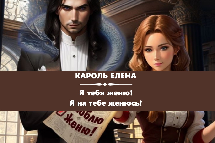 Кароль Елена "Я тебя женю!", "Я на тебе женюсь!". Картинка с сайта: https://litnet.com/ru/elena-karol-u30360/novels?sort=cycles&scroll-to=Я+тебя+женю%21