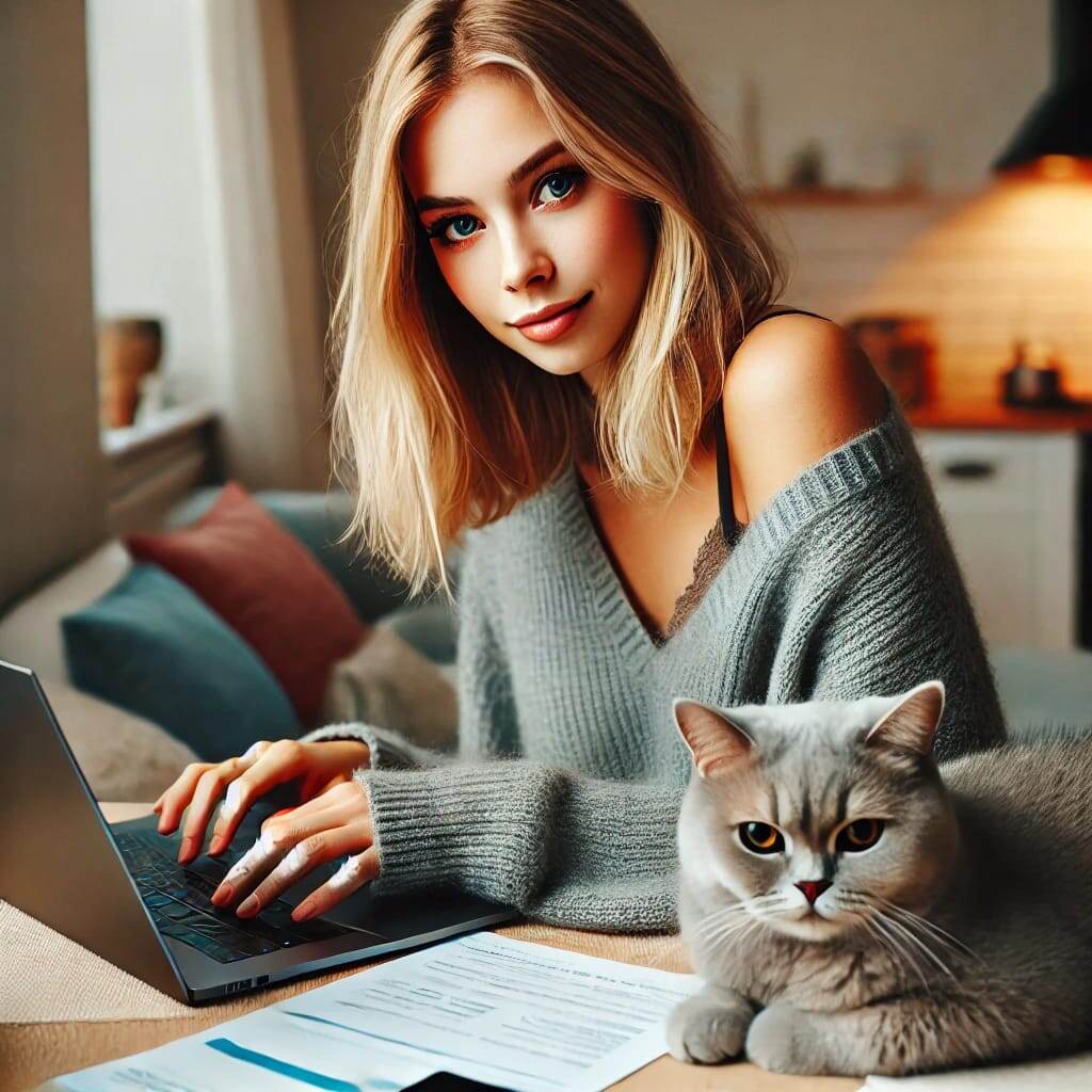 Алёна за работой