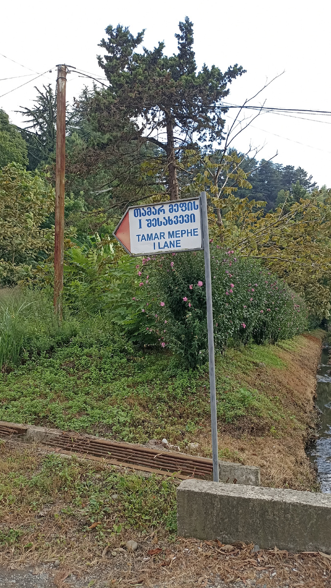 Итак, сверните с проспекта Тамар Мепе на 1-ый переулок Тамар Мепе по направлению в гору