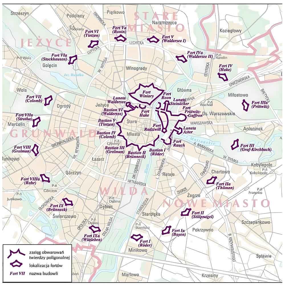 Схема расположения фортов Познани
