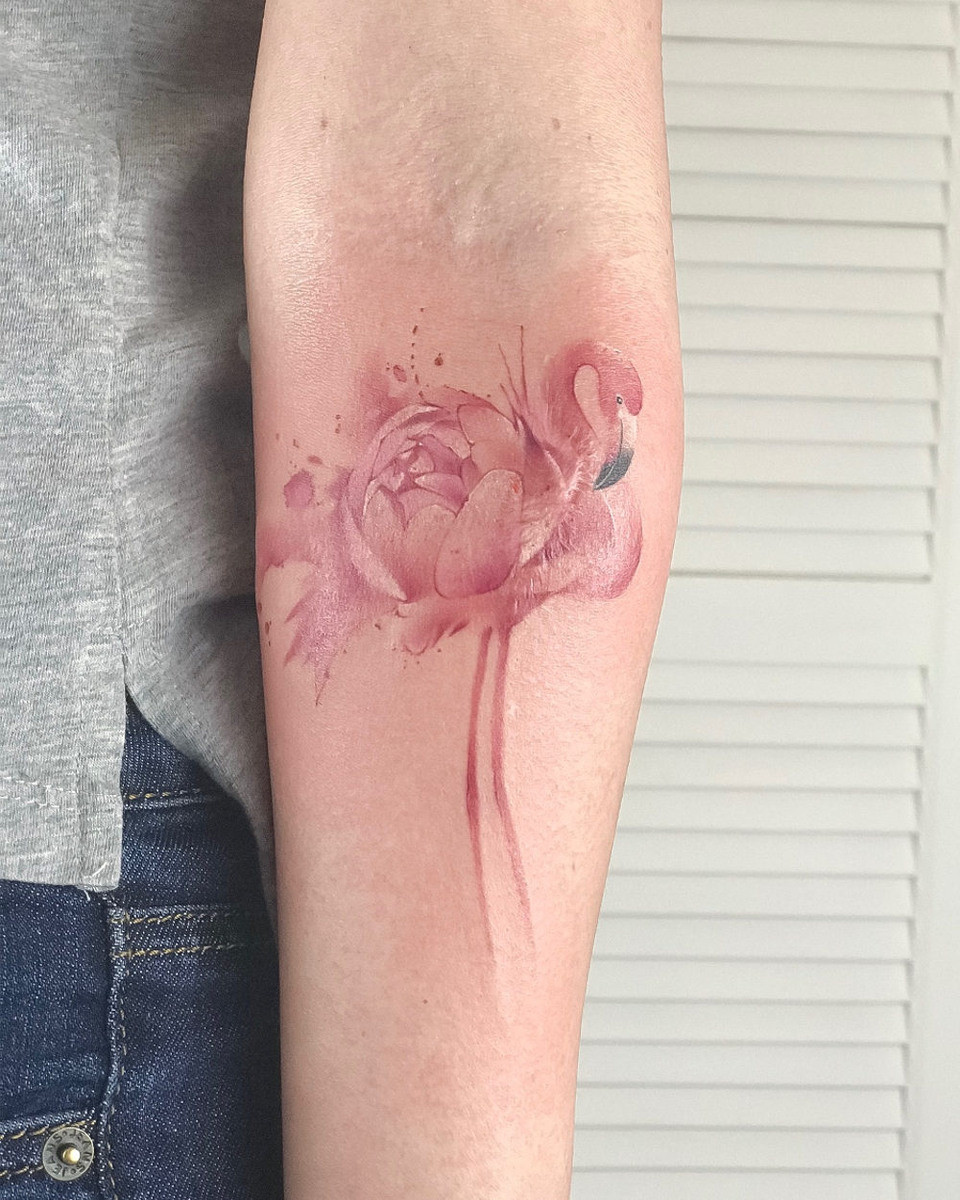 Татуировка перекрытие шрама в стиле Акварель от Sorry Mom Tattoo