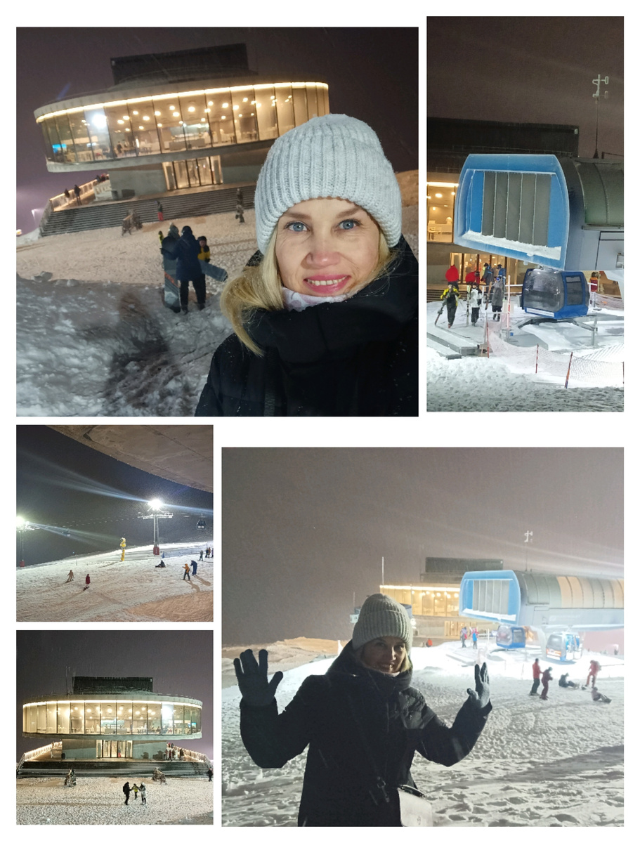 Автор объединил в коллаж всё, что увидел на горнолыжном склоне Большой Вудьявр.