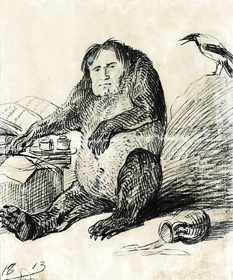 Шарж А.О.Орловского 1813 г.