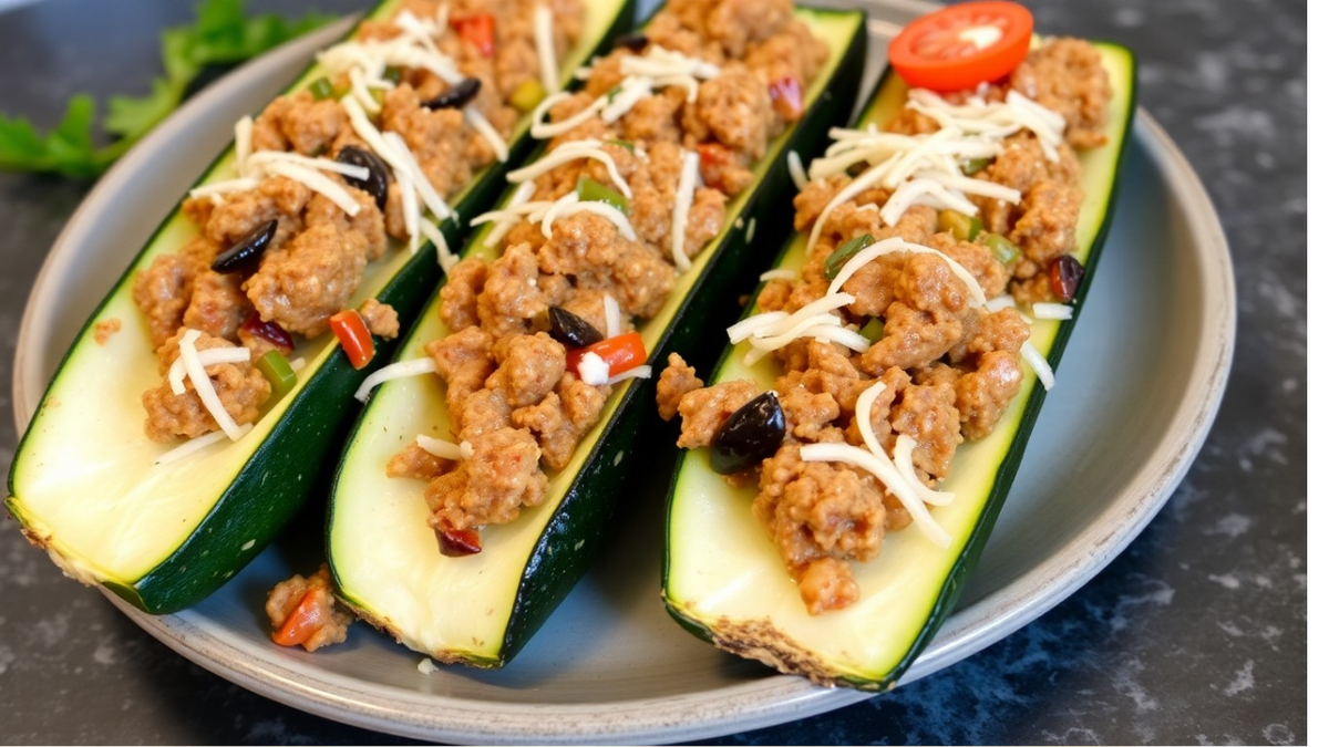 Ингредиенты для лодочек из цуккини