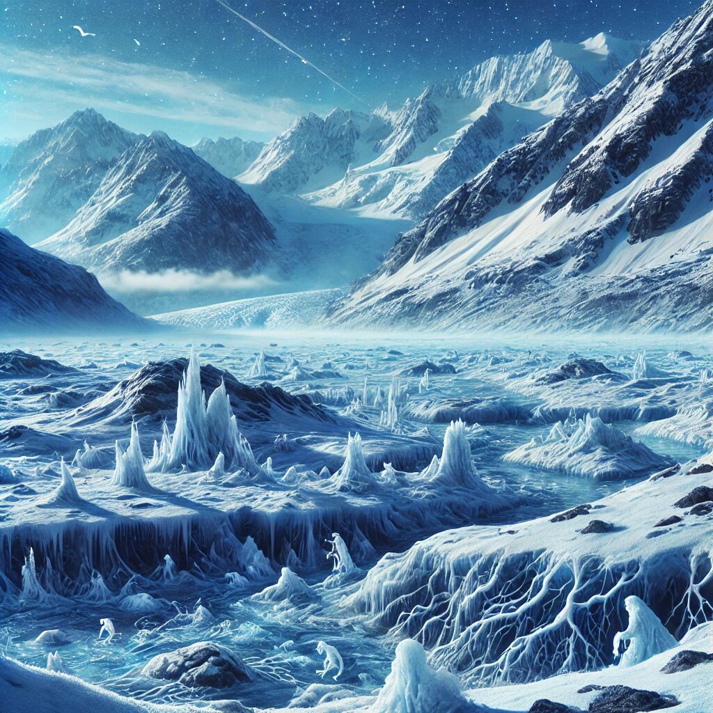 ледяной пейзаж вечной мерзлоты