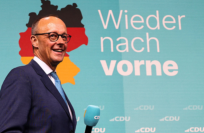    Лидер консервативного блока ХДС/ХСС Фридрих Мерц.Kai Pfaffenbach/Reuters