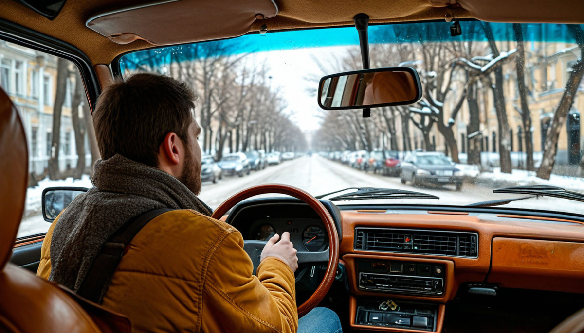 Виктор жал на газ недорогого авто. 