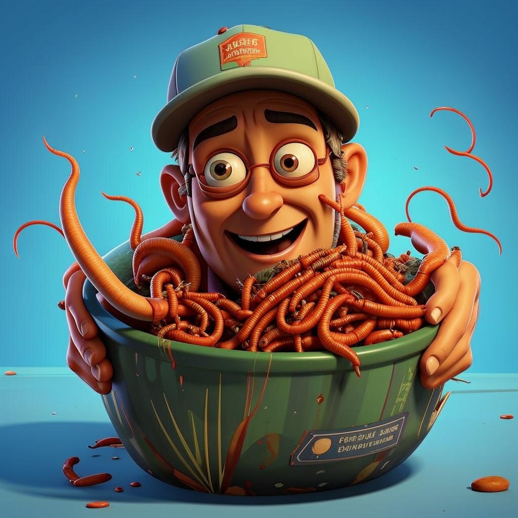 Рыбачок с червечками для рыбалочки!)