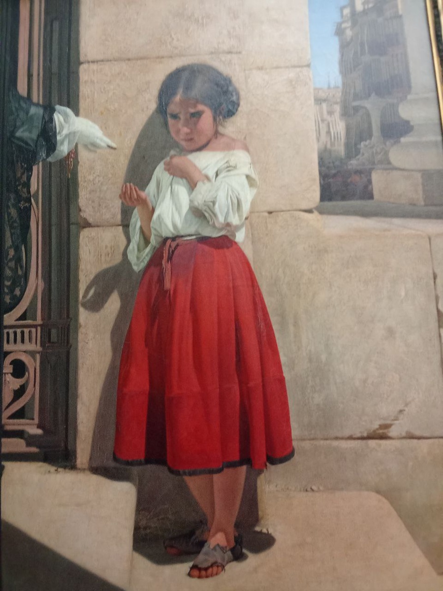 "Нищая девочка-испанка" 1852 год. Евграф Семенович Сорокин. Третьяковская Галерея. 