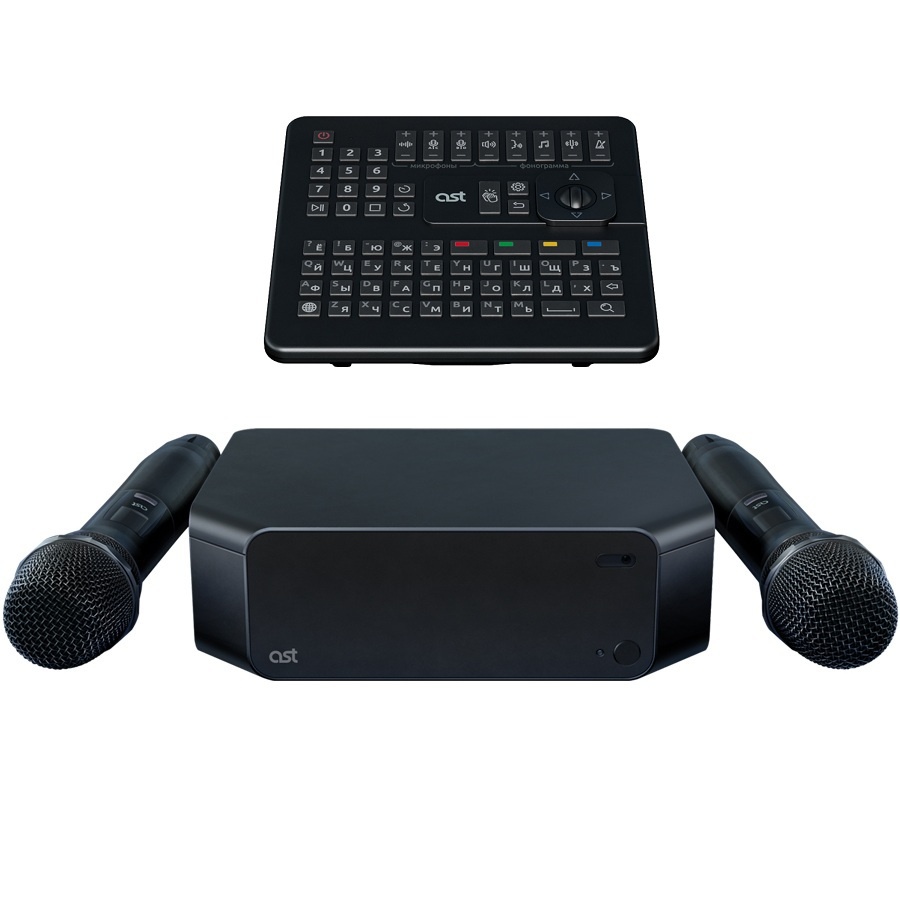 Профессиональная караоке система AST Zoom (AST Zoom2), в комплекте 2 микрофона и пульт ДУ.