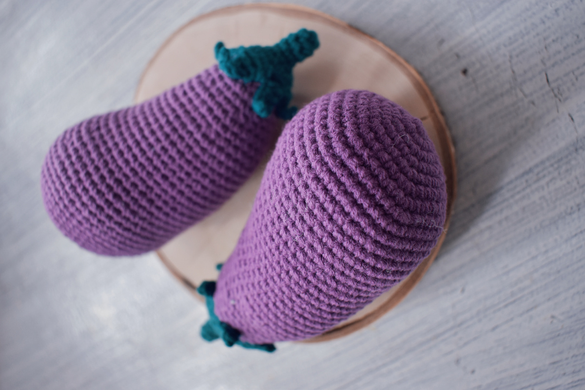 Вязаный крючком баклажан,простое вязание крючком для начинающих