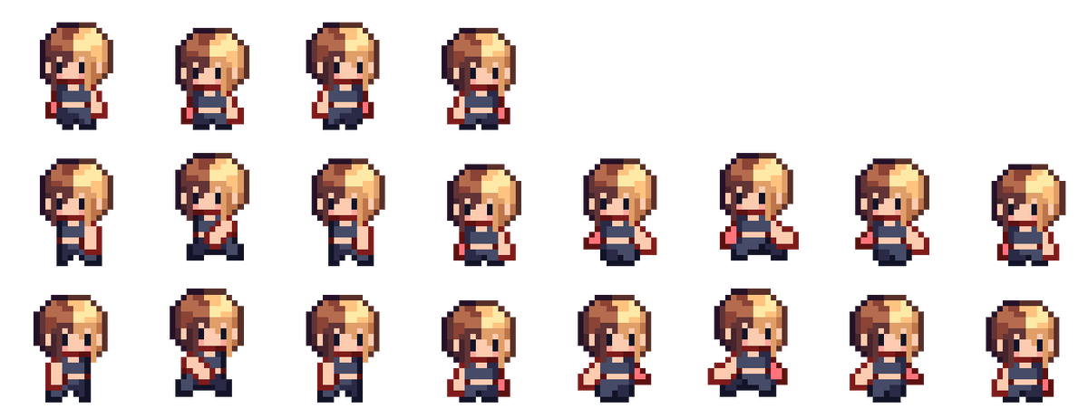 Стандартный тайлсет анимации персонажа