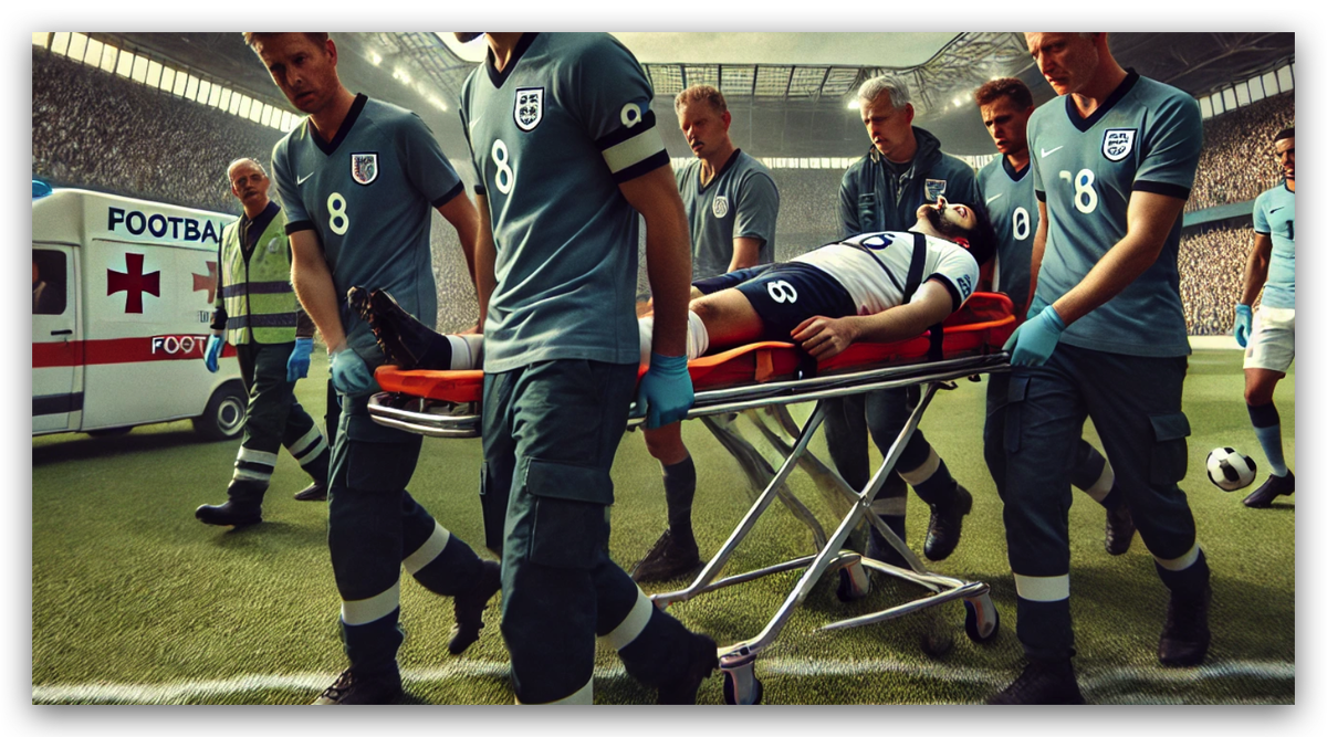 Игрок покидает поле на носилках
