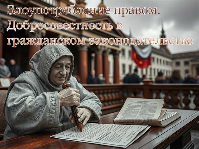    Злоупотребление правом, добросовестность в гражданском законодательстве. Изображение сгенерировано нейросетью.