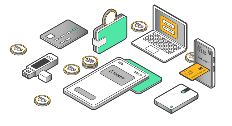 Изображение разных вариантов хранения криптовалюты