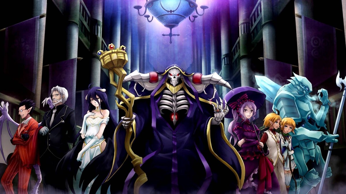 Айнз Оул Гоун в окружении стражей этажей великой грабницы Назарик