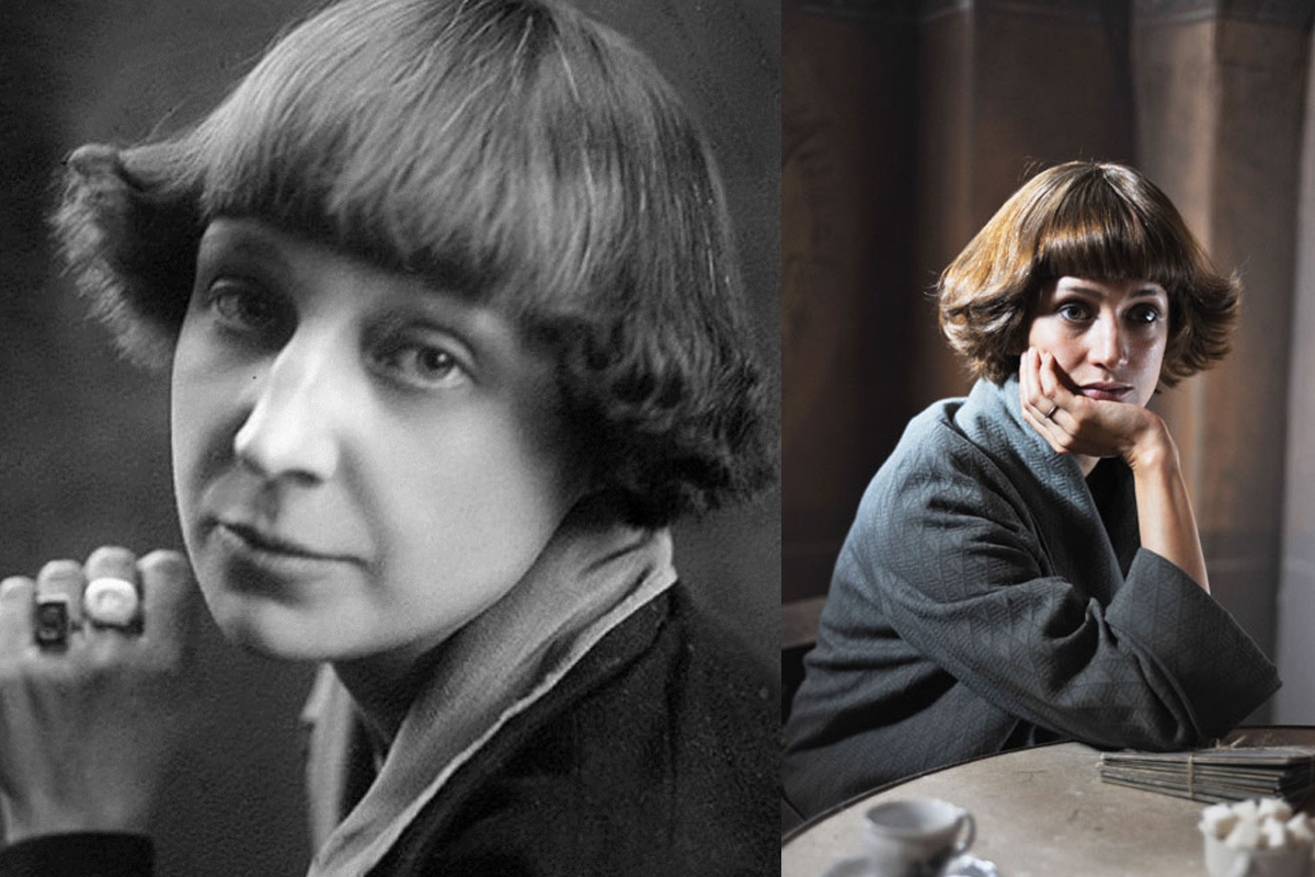 Марина Цветаева слева, Виктория в роли Цветаевой справа