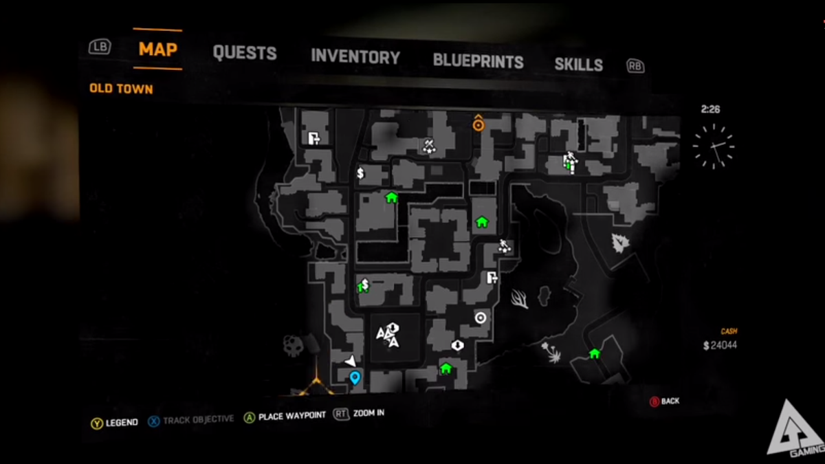 ОТСЫЛКА К SUPER MARIO.                                      Получив доступ в Старый город, направляйтесь в нижнюю левую часть карты рядом с границей игрового мира. Там будет несколько тесно стоящих зданий, и на крыше того, что имеет форму буквы L, вы найдете дымоход, а внутри него – трубу зелёного цвета.

Нажмите кнопку взаимодействия, и Крэйн нажмёт на трубу, после чего откроется уровень под названием World 1-1, в который можно будет сыграть. На этом уровне спрятан «костюм Пызы», позволяющий летать над крышами, подобно белке-летяге. Чтобы его получить, нужно удариться головой о невидимый розовый куб, а затем забраться на него – там и будет лежать чертёж костюма.