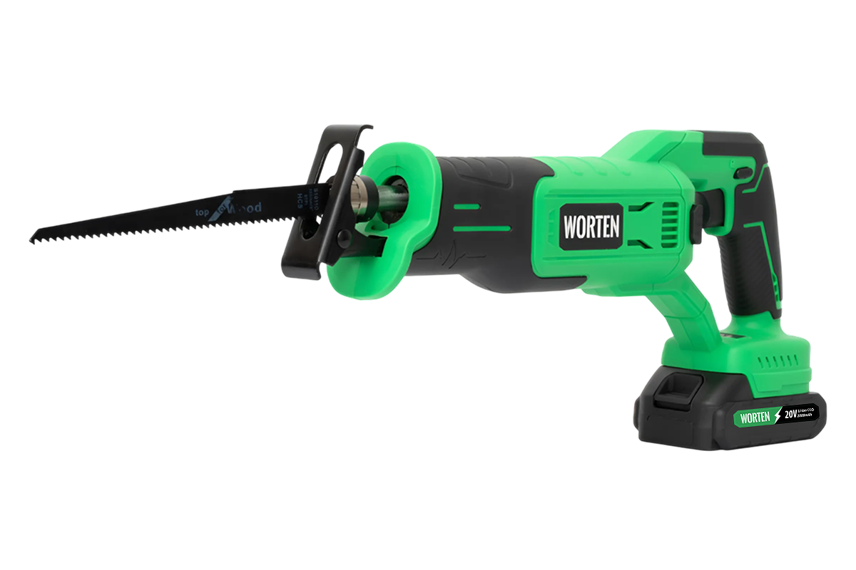 Аккумуляторная пила сабельная, WORTEN 20В, 2х2.0 Ач