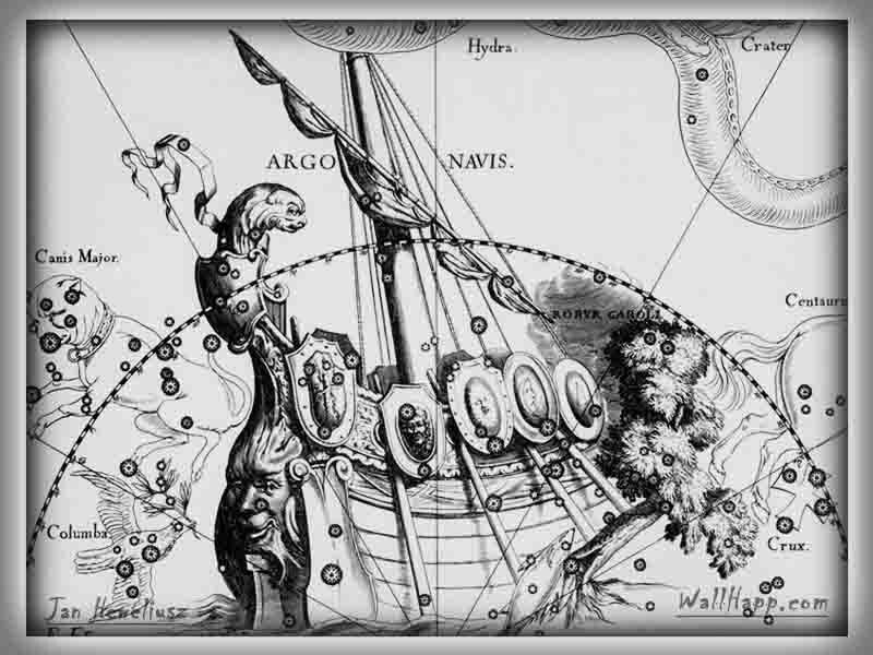 Корабль Арго в звездном атласе Яна Гевелия