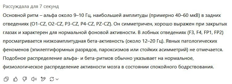 Полученное описание ЭЭГ