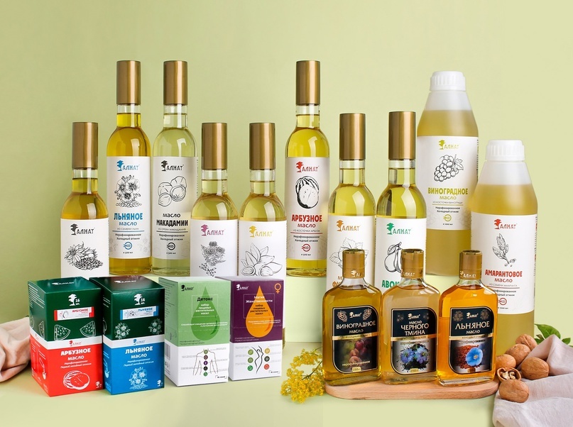 Тыквенное и льняное масло «Алнат» для добавления в постные блюда.1 из 2