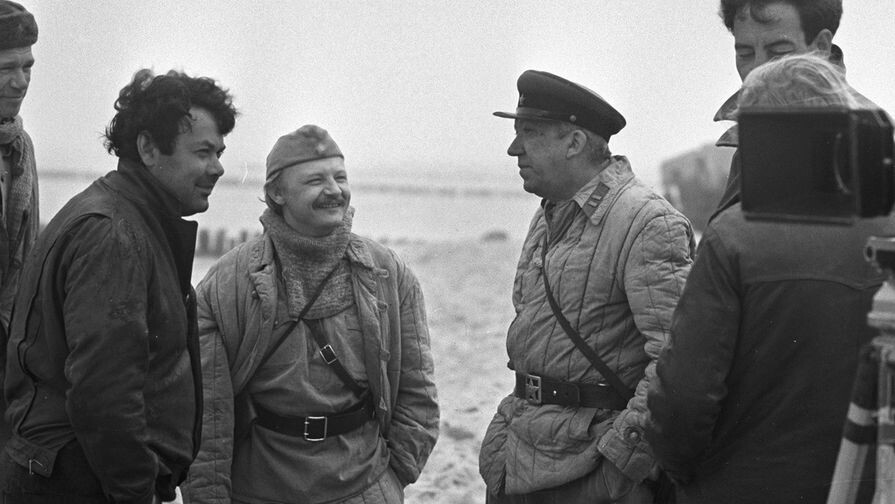 Алексей Герман, Михаил Кононов и Юрий Никулин на съемках "20 дней без войны"