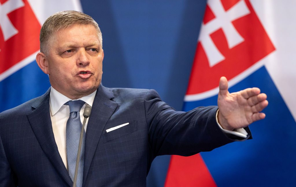 Роберт Фицо, премьер-министр Словакии. [Janos Kummer/Getty Images].