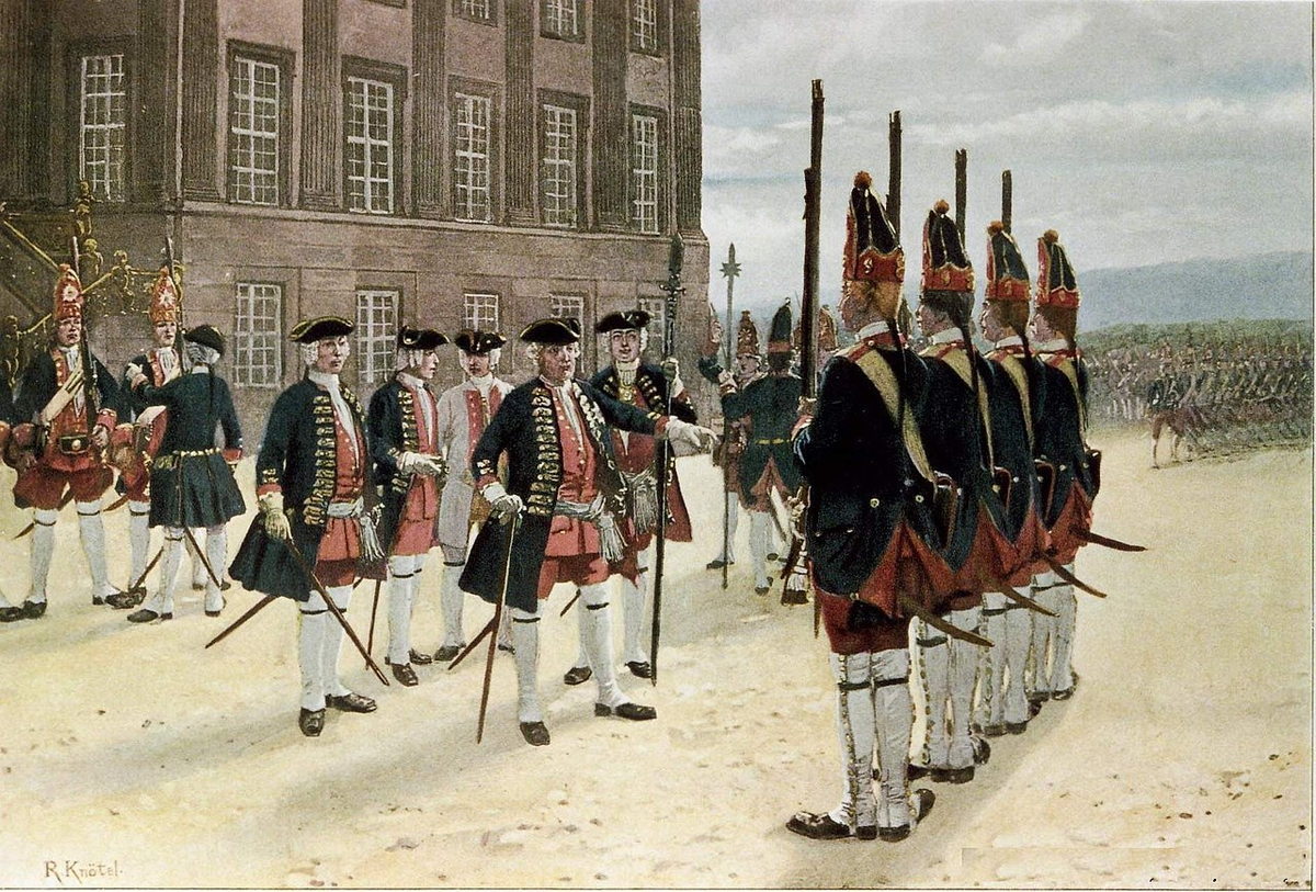 Фридрих Вильгельм I инспектирует Потсдамский пехотный полк