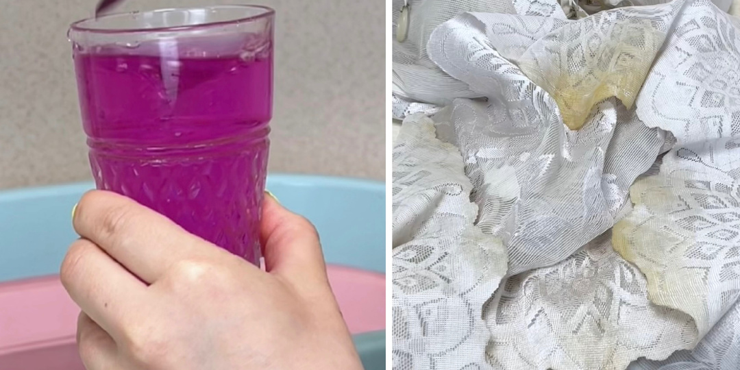 Постирала пожелтевший тюль в марганцовке. Не думала, что результат будет таким