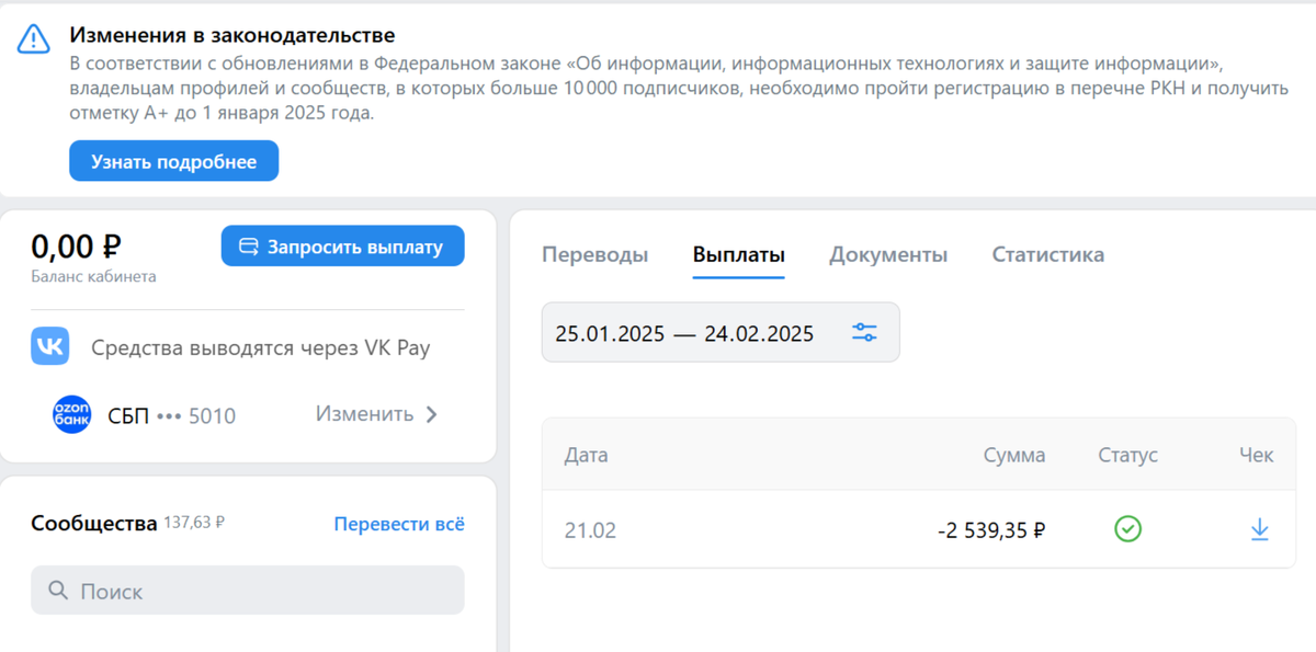 Сколько можно заработать с партнёрской сети ВКонтакте 