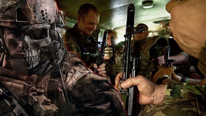 Со словами "с нами Америка!" украинские военные шли на русские танки. Коллаж Царьграда/Фото ТГ-канал Zelensky official