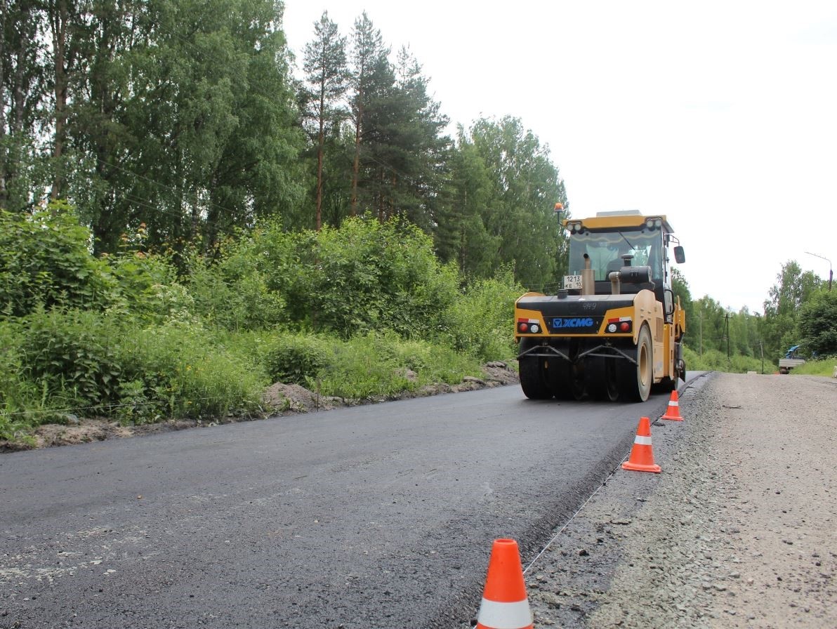    Ремонт участка дороги "Суоярви-Койриноя". Фото: Минтранс Карелии