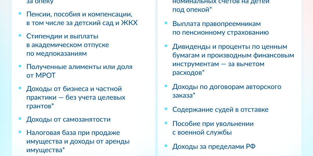 Доходы для единого пособия: полный список для оценки нуждаемости